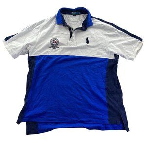 Polo Ralph Lauren Mens Rugby Polo Shirt 2XLT Colorblock Short Sleeve Quarter Zip